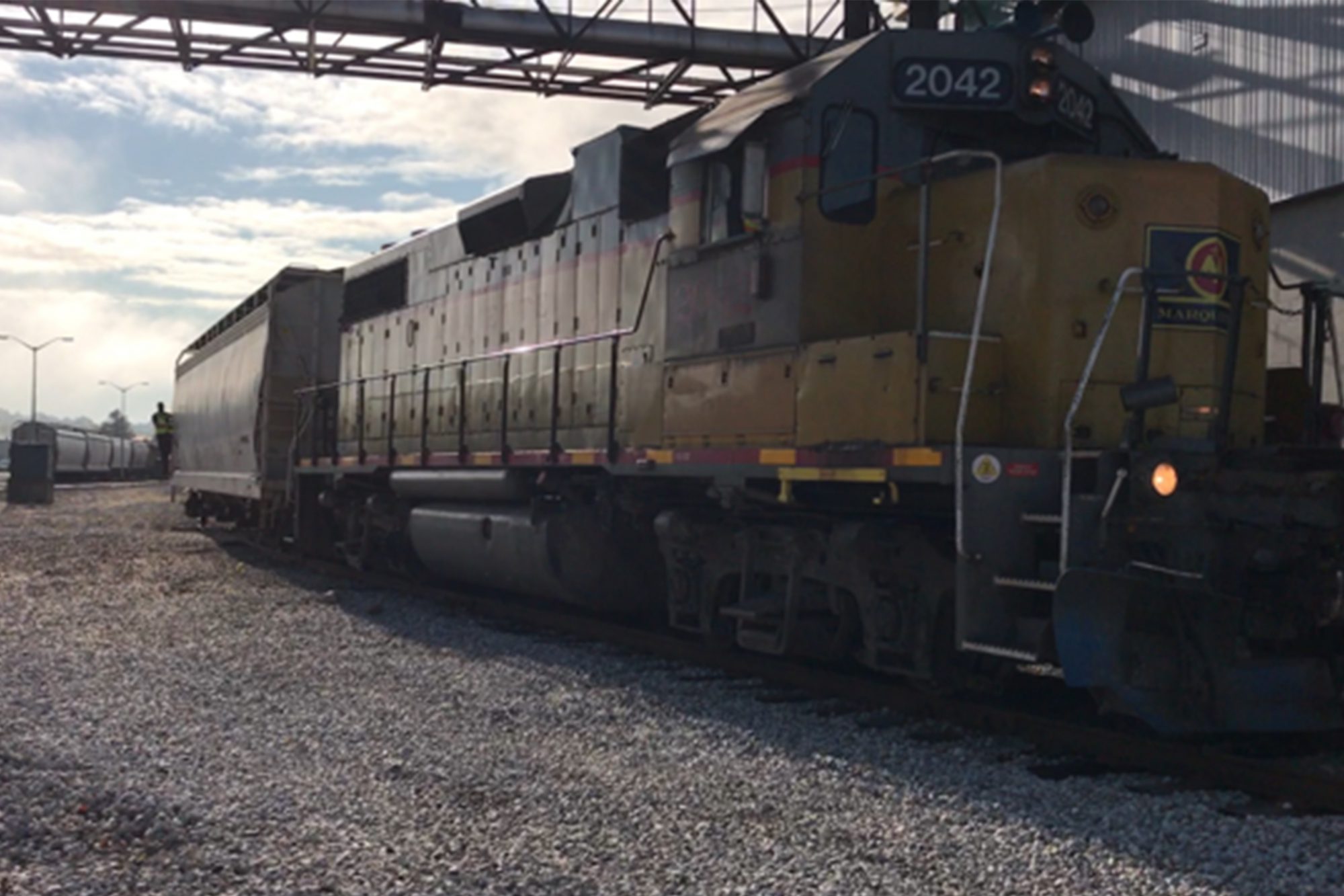 Image of a train engine at Amway's Ada campus. Amway's use of rail is better for the environment and helps to keep our costs down.