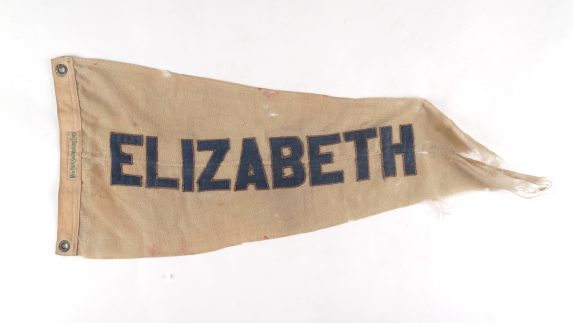 Pennant that reads "Elizabeth"