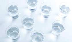 Several glasses of water