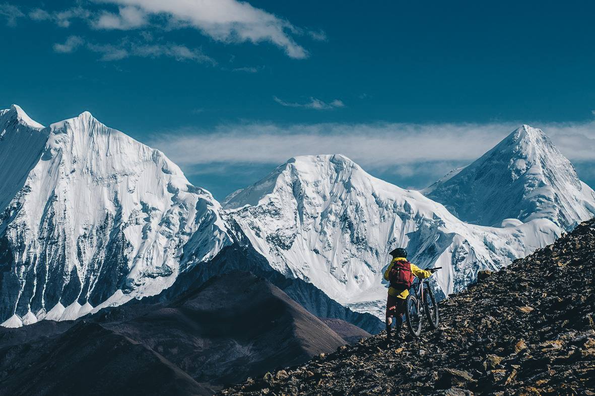 Biker in the mountains