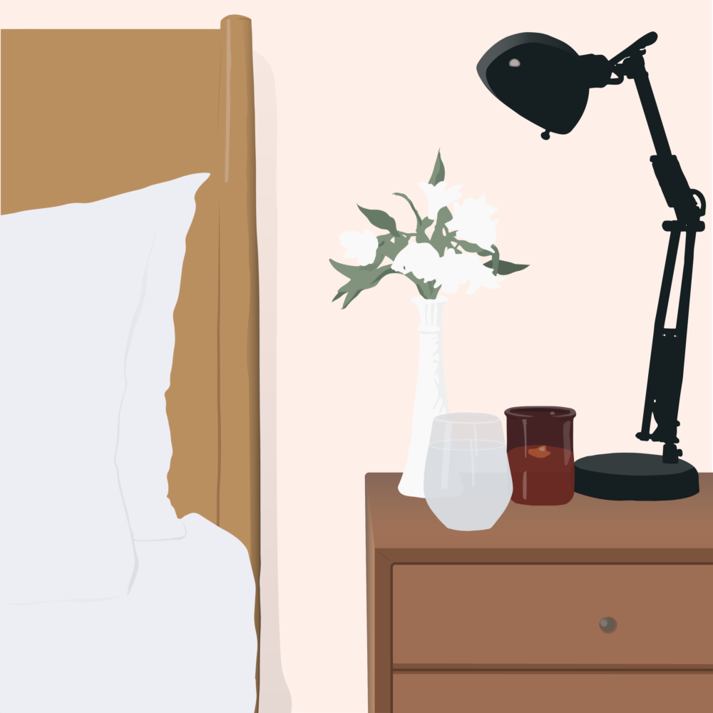 Graphic of a bedside table