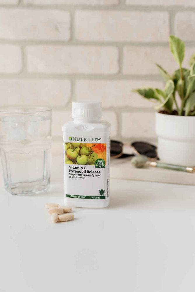 Bottle of Nutrilite Vitamin C Extended Release supplements