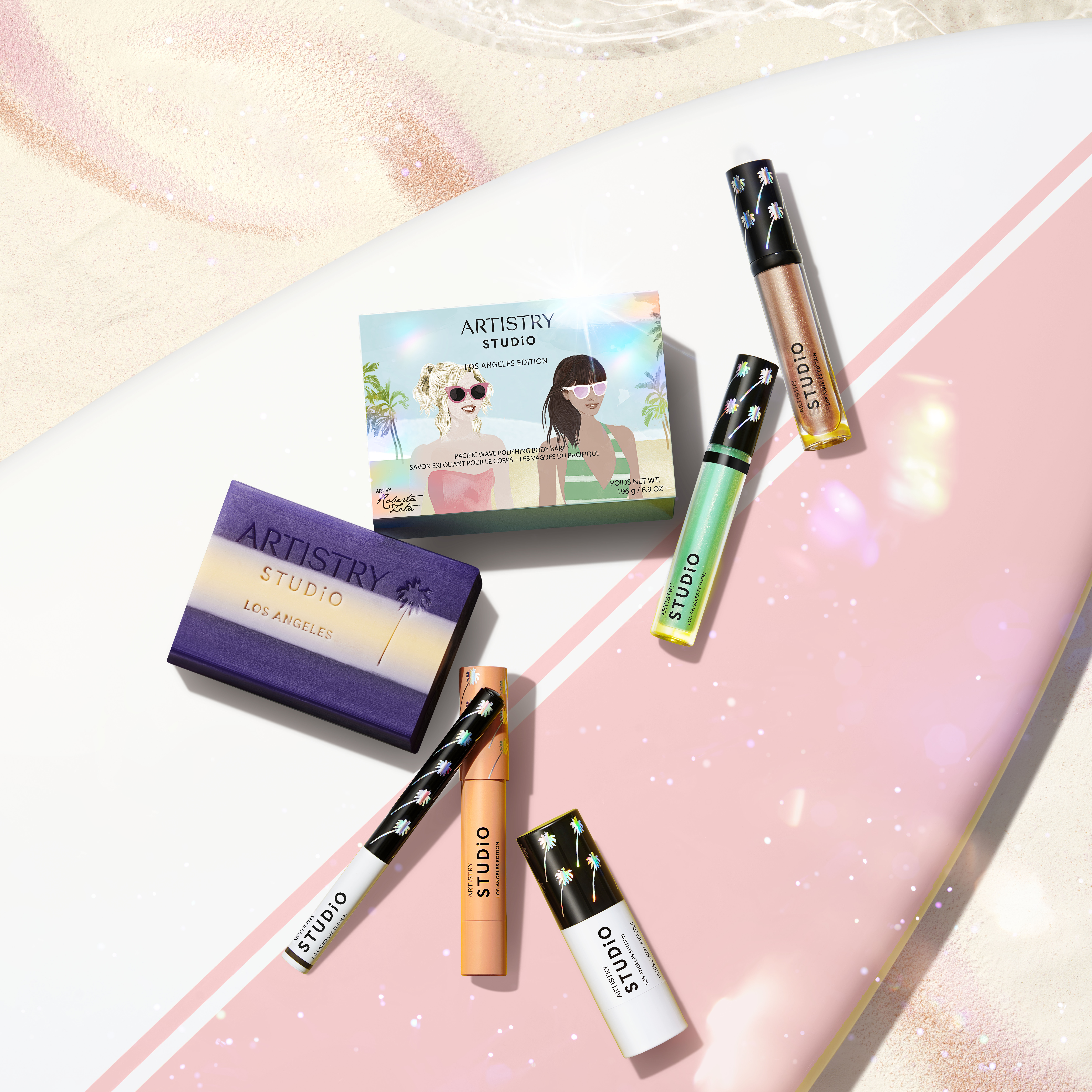 Seven products from the Artistry Studio LA Edition line