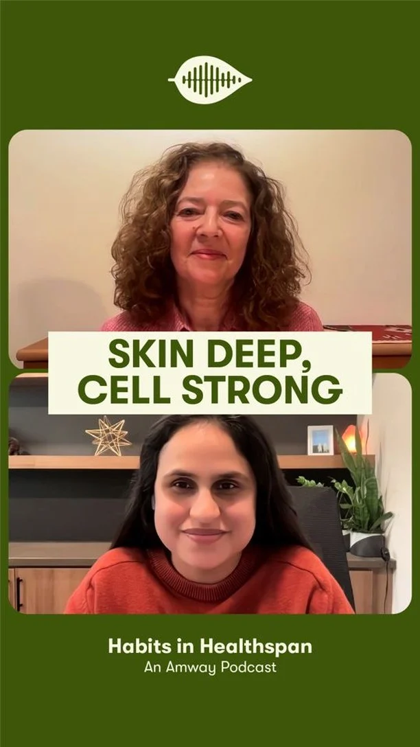 Want a glimpse into the health of your cells? Look in the mirror! 🤩

In this episode, Karima Djabali, PhD from the Technical University of Munich and Khushboo Singh, PhD from Amway R&D, reflect on their skin health research and offer everyday habits that can positively impact your cellular health✨

Click the link in our stories for the full episode and comment with one tip below ⬇️
#HabitsInHealthspan #Amway #AmwayLife