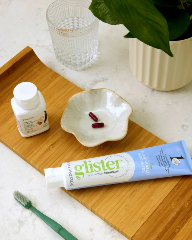 The dynamic duo you didn’t know you needed 🙌​​
​​
Did you know? Your mouth and your gut are more connected than you think. Imbalances in one may impact the other, that’s why a strong routine starts with both.​​

🦷 Glister supports a healthy oral microbiome with proper brushing habits​​
🌿 Nutrilite Metabolic Pre and Postbiotic may help support a healthier gut microbiome​​
​​
#Amway #AmwayLife #Glister #Nutrilite