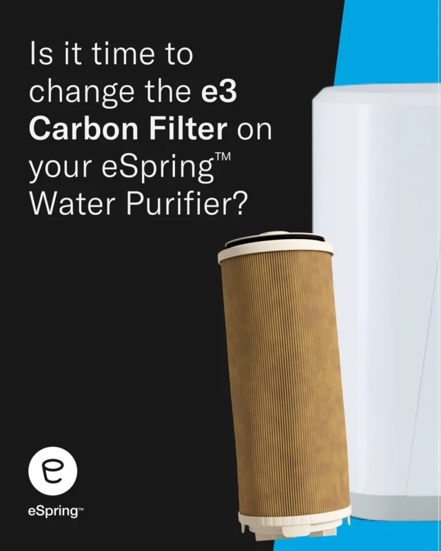 Enjoying clean, great-tasting water just got easier 🙌

Change the #eSpring e3 Carbon Filter about once a year (or 5, 000L of filtration). When the eSpring yellow light comes on, simply order another authentic e3 Carbon Filter, swap it in, and say ahhhh to clearly better water 💧
#Amway #AmwayLife