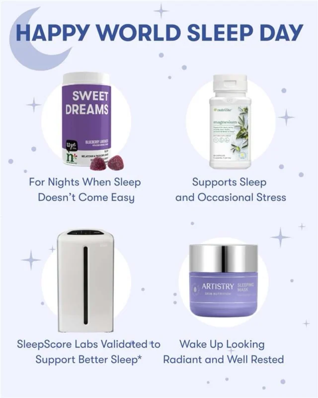 Happy #WorldSleepDay 😴✨ A restful night sleep does more than help you feel refreshed, it supports your mind, body, and overall well-being - helping you wake up focused, recharged, and ready for the day ☀️
 
Elevate your nighttime routine with these Amway staples! 🌙
#Amway #Nutrilite #Artistry #SleepHealth