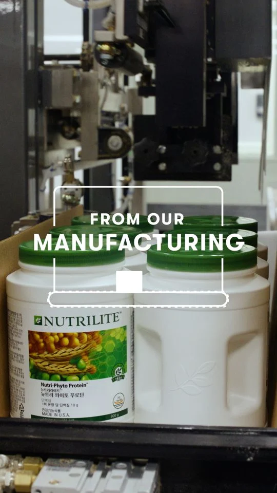 How do we craft the highest quality home for your Nutrilite All Plant Protein? 🌱

Each canister starts out as plastic pellets, which we blend and heat into molten form. We then shape it with cool molds and blown air to create a durable container. Once the canister then sets and strengthens on the cooling tracks, our technicians perform a series of quality checks to ensure no cracks, imperfections, or weaknesses to the canister. After a batch of canisters passes all of these checks, they head over to our Nutritional Products Plant to be filled with All Plant Protein.

Then it’s time for these products to leave our manufacturing facilities in Ada and begin their journey to your home!
#FromOurManufacturing #AmwayLife #Nutrilite #Traceability